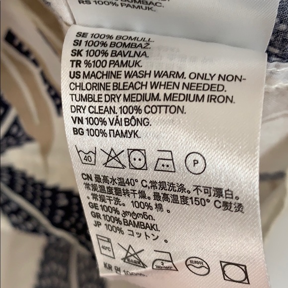 H&M tropical print button down shirt size L - Picture 5 of 8